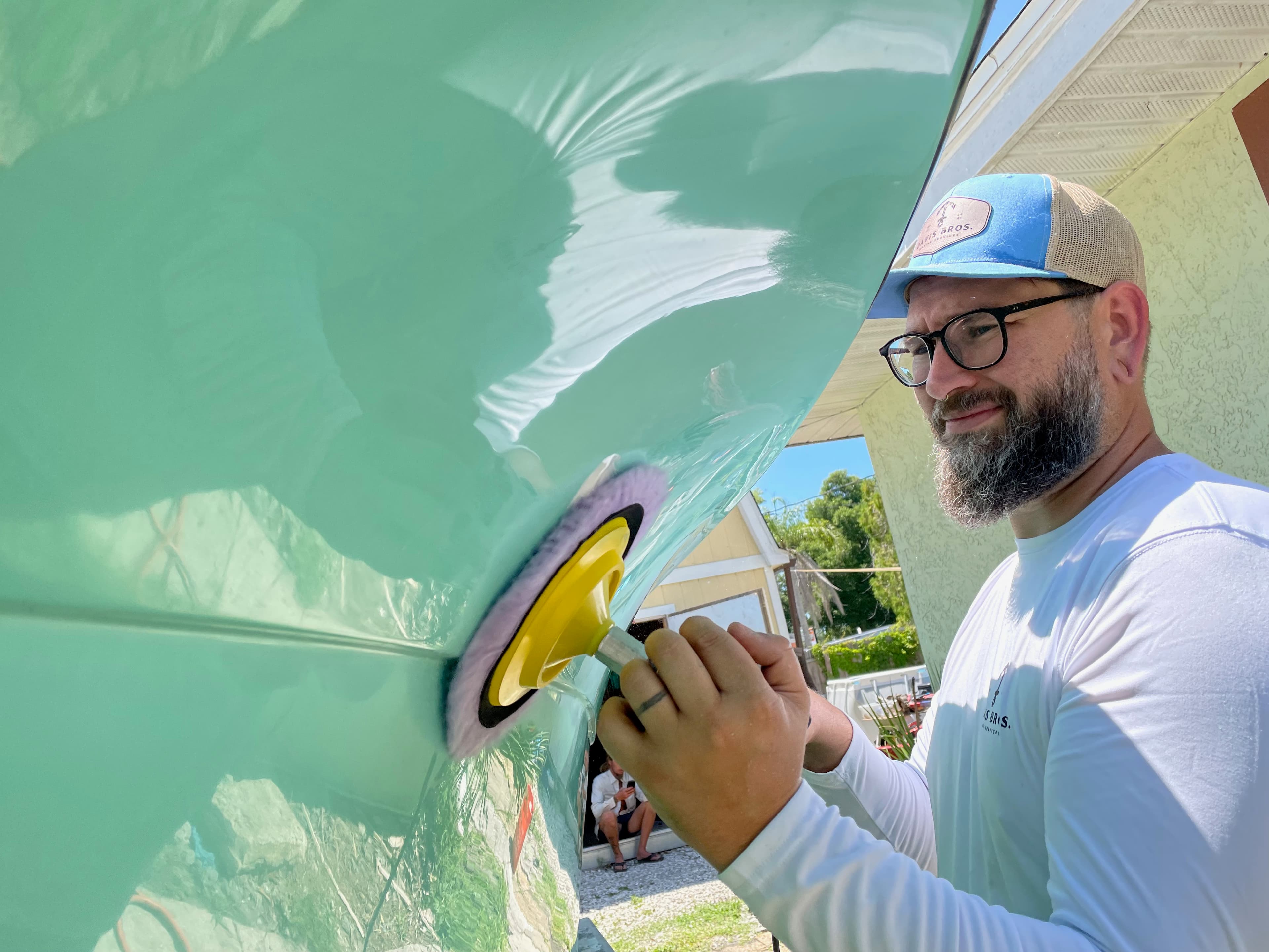 Davis Bros. Marine Services — ceramic-coated hull reflection